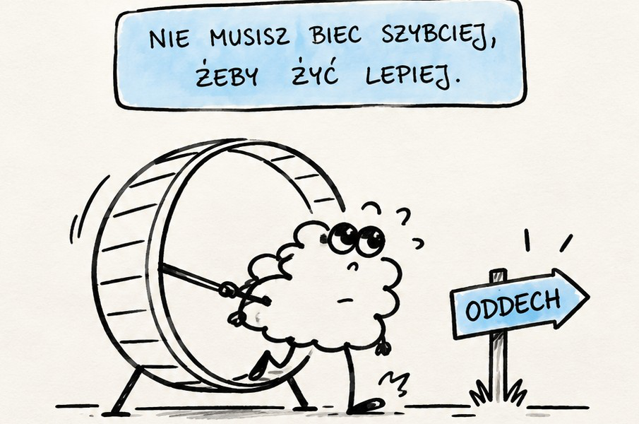 Strona z ilustracją Lary — „Przemóżdżony umysł nie wymyśli nic nowego".